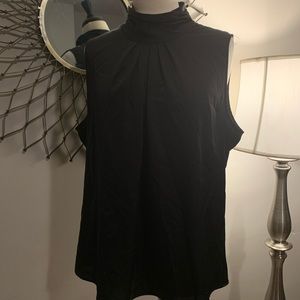 NY&C black satin turtleneck shell